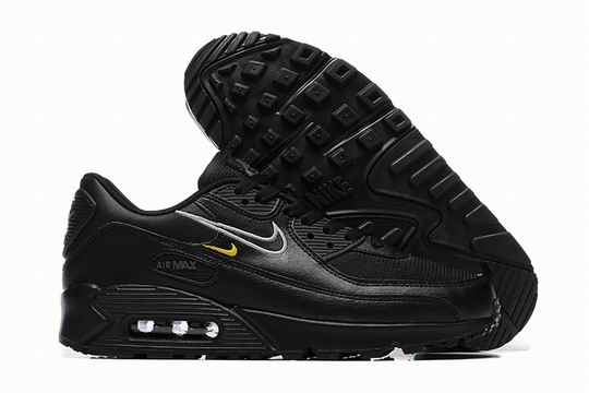 Cheap Nike Air Max 90 Black Double Swooshes Men's Shoes-100 - Click Image to Close